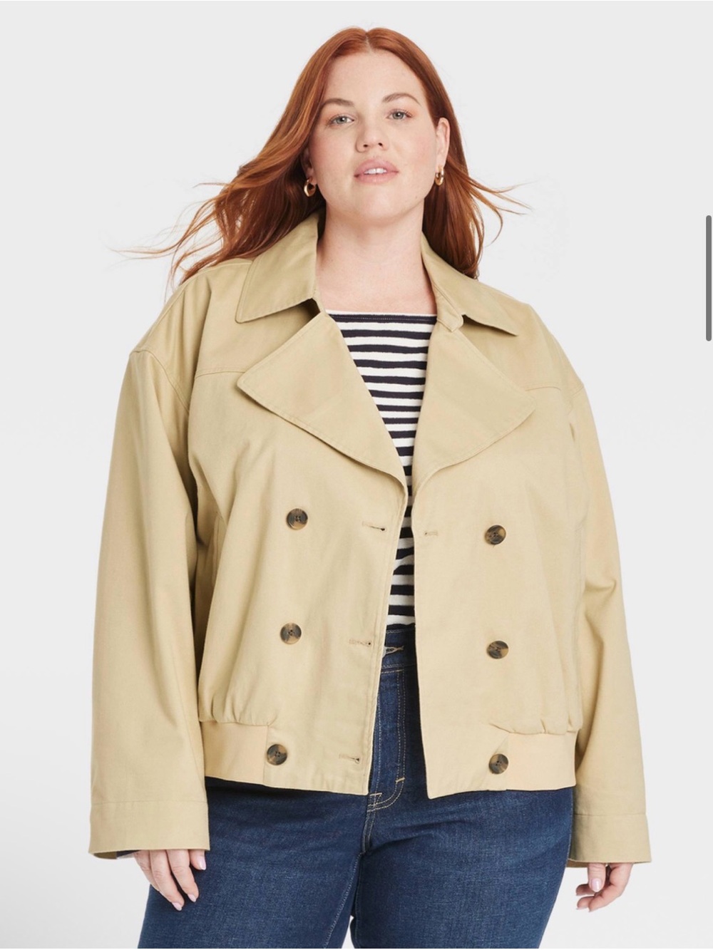 Universal Thread Women's Short Trench Coat Jacket XXL
